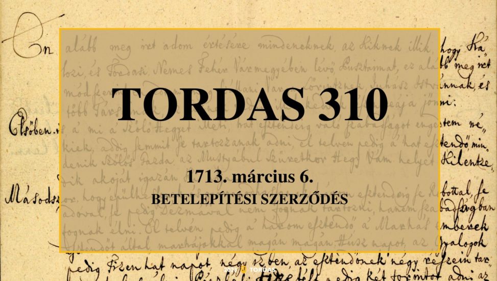 310 éves település lett Tordas