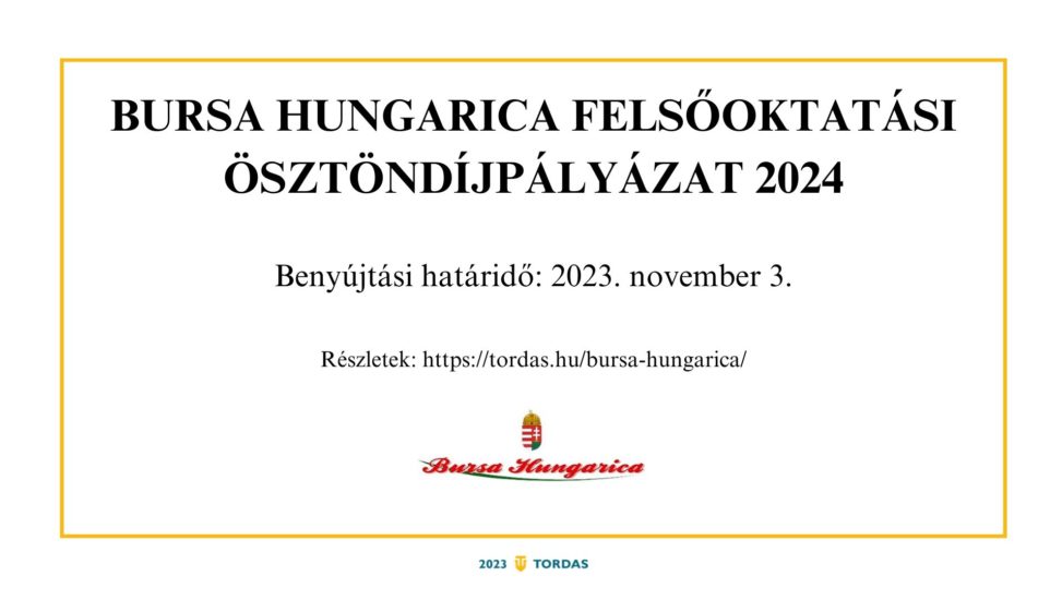 Bursa Hungarica Ösztöndíjpályázat 2024