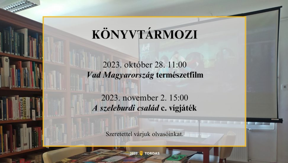 KönyvtárMozi – 10.28. és 11.02.