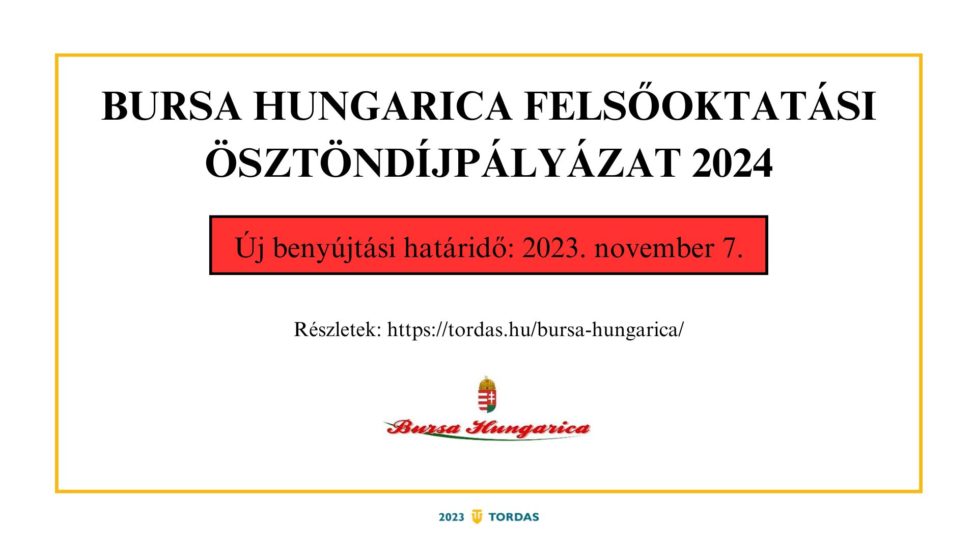 Új benyújtási határidő a Bursa Hungarica pályázatnál