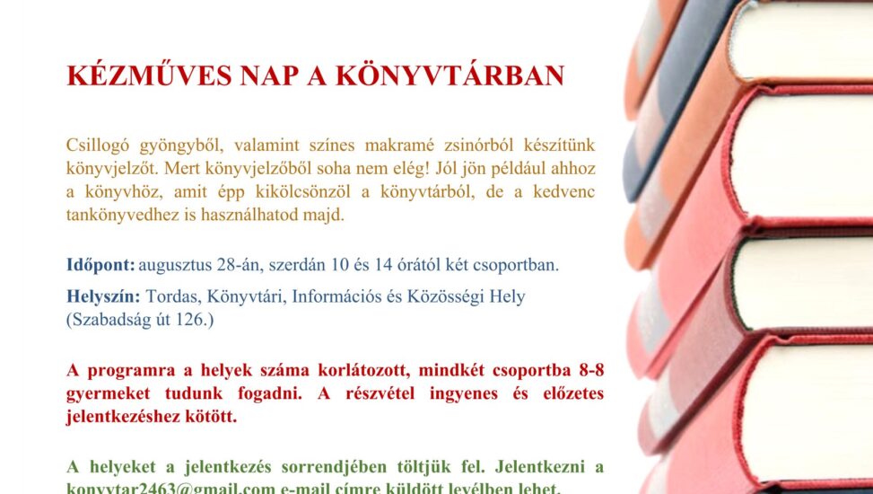 Kézműves nap a könyvtárban