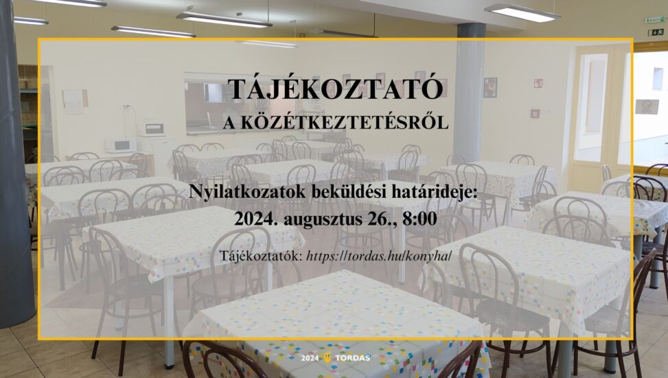 Tájékoztató a közétkeztetésről